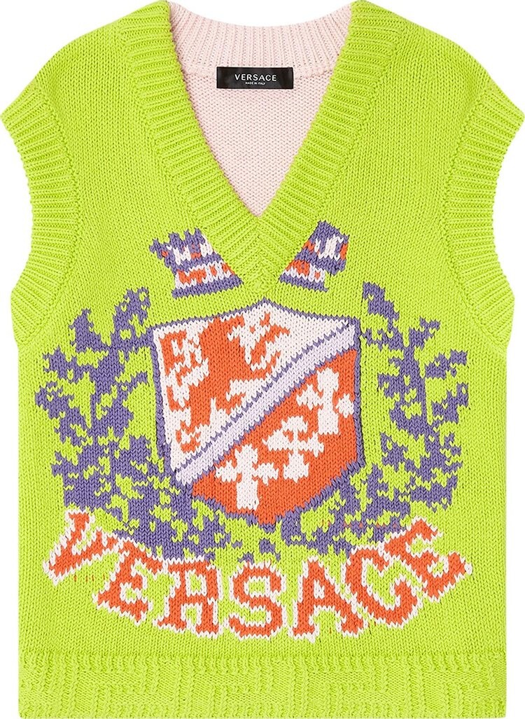 

Топ Versace Royal Rebellion Intarsia Knit Top 'Multicolor', разноцветный, Желтый, Топ Versace Royal Rebellion Intarsia Knit Top 'Multicolor', разноцветный