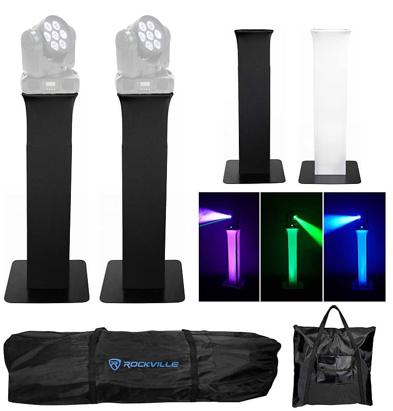 

2Totem Light Stands + Black + White Scrims For 2 American DJ INNO COLOR BEAM QUAD 7 Rockville (2) RTP32B INNO COLOR BEAM QUAD 7