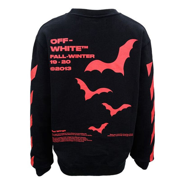 

Толстовка bats logo round neck slim-fit sweater Off-White, черный