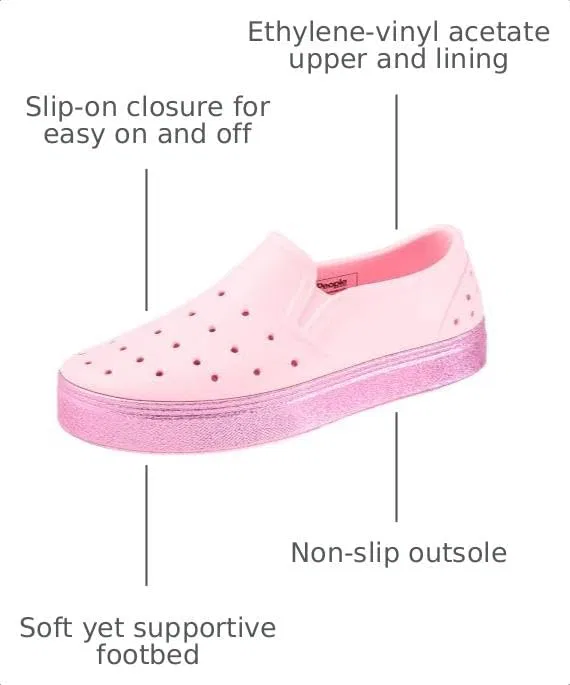 Детские слипоны-лоферы для мальчиков водонепроницаемые People Footwear, Slater Kids Cutie Pink/Light Purple Glitter — фото 3
