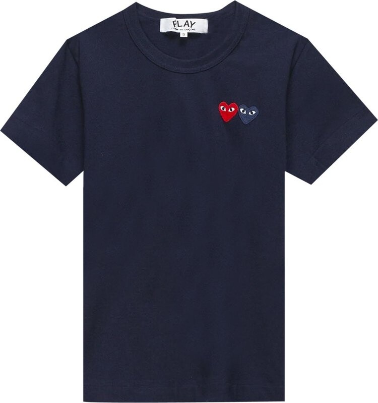 

Футболка Comme des Garçons PLAY Double Heart Tee 'Navy', синий