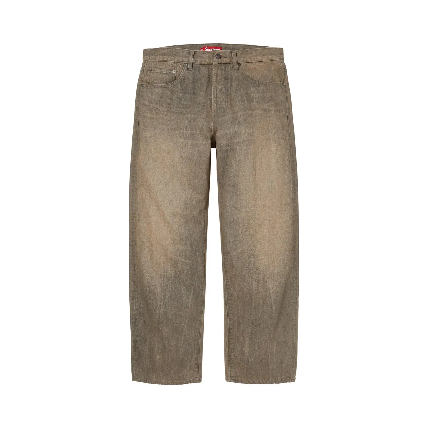 Джинсы свободного кроя Supreme Distressed Loose Fit Selvedge, Washed Grey