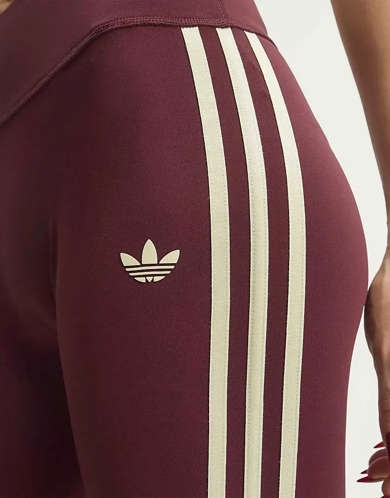 Леггинсы Adidas Originals Sport Superstar 7/8, бордовый и, кремовый — фото 2