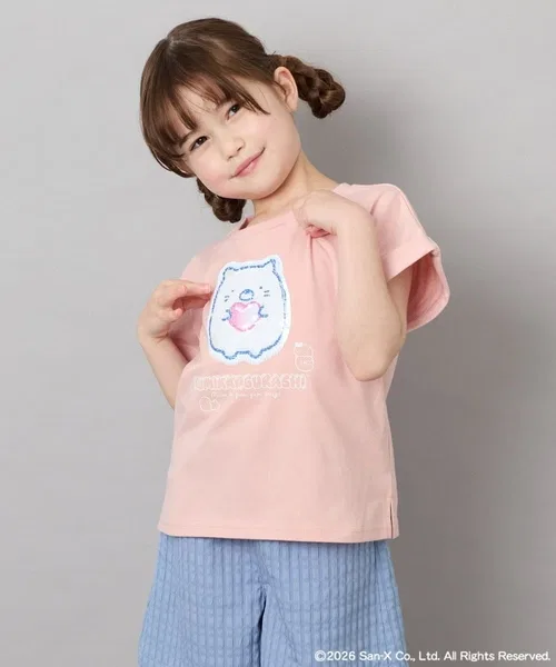 Детская футболка с пайетками и принтом Sumikko Gurashi a.v.v, Light Pink