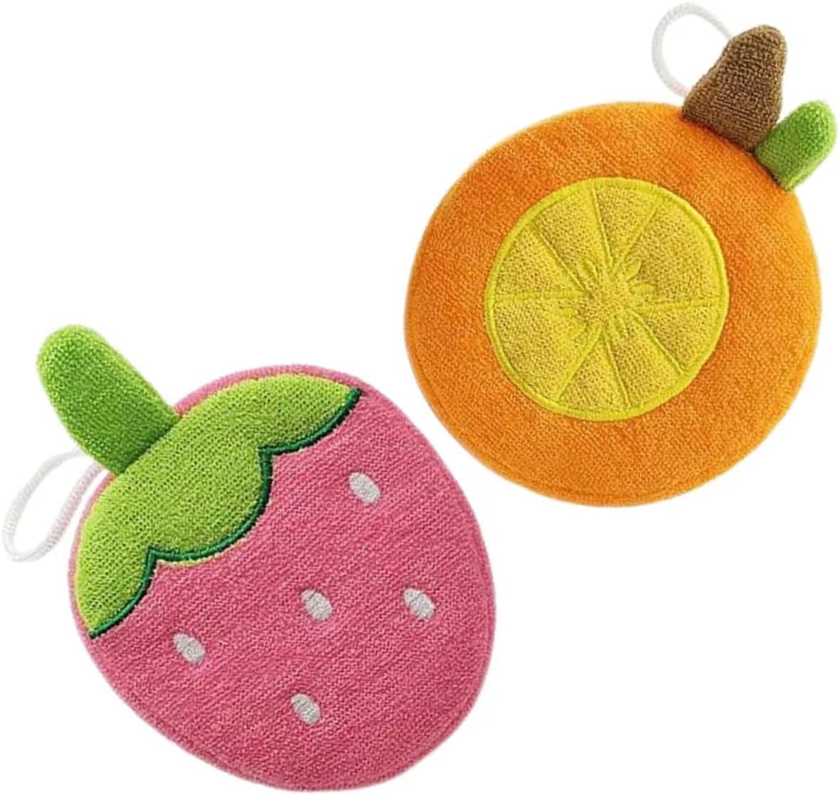 Губка для душа Fruit Shape, OUNONA, 2 шт, 38 г, Multi-coloured