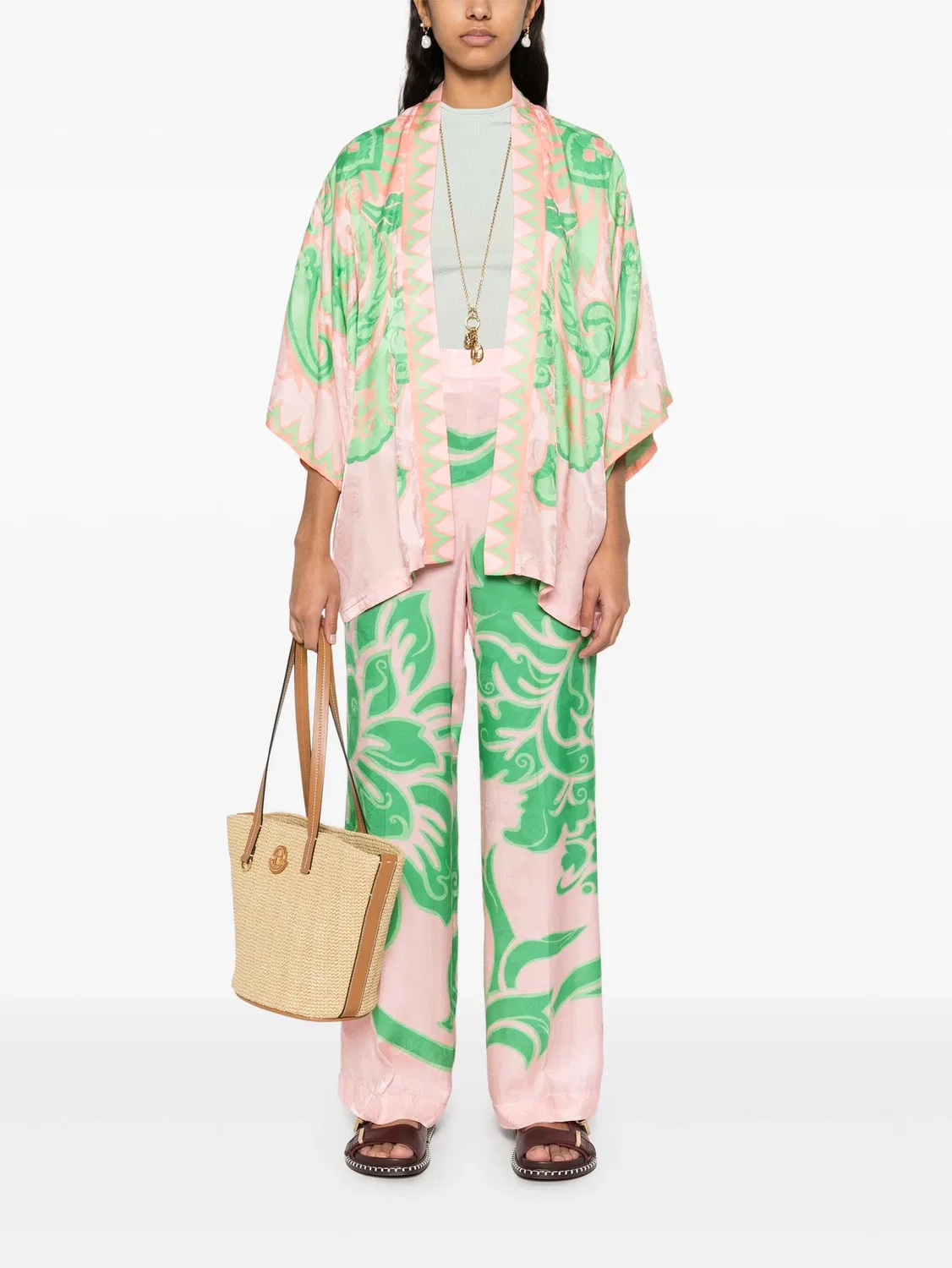 ETRO Прямые брюки розового цвета — фото 3