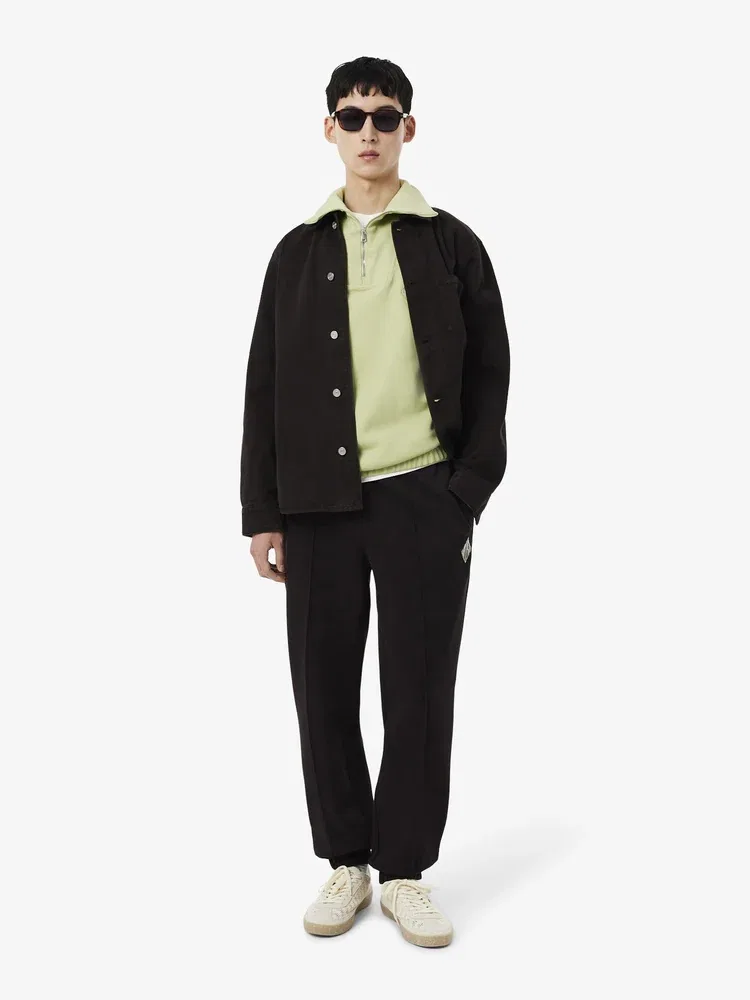 Свитшот с полузастежкой-молнией, Diamond Logo LACOSTE, Olive — фото 4