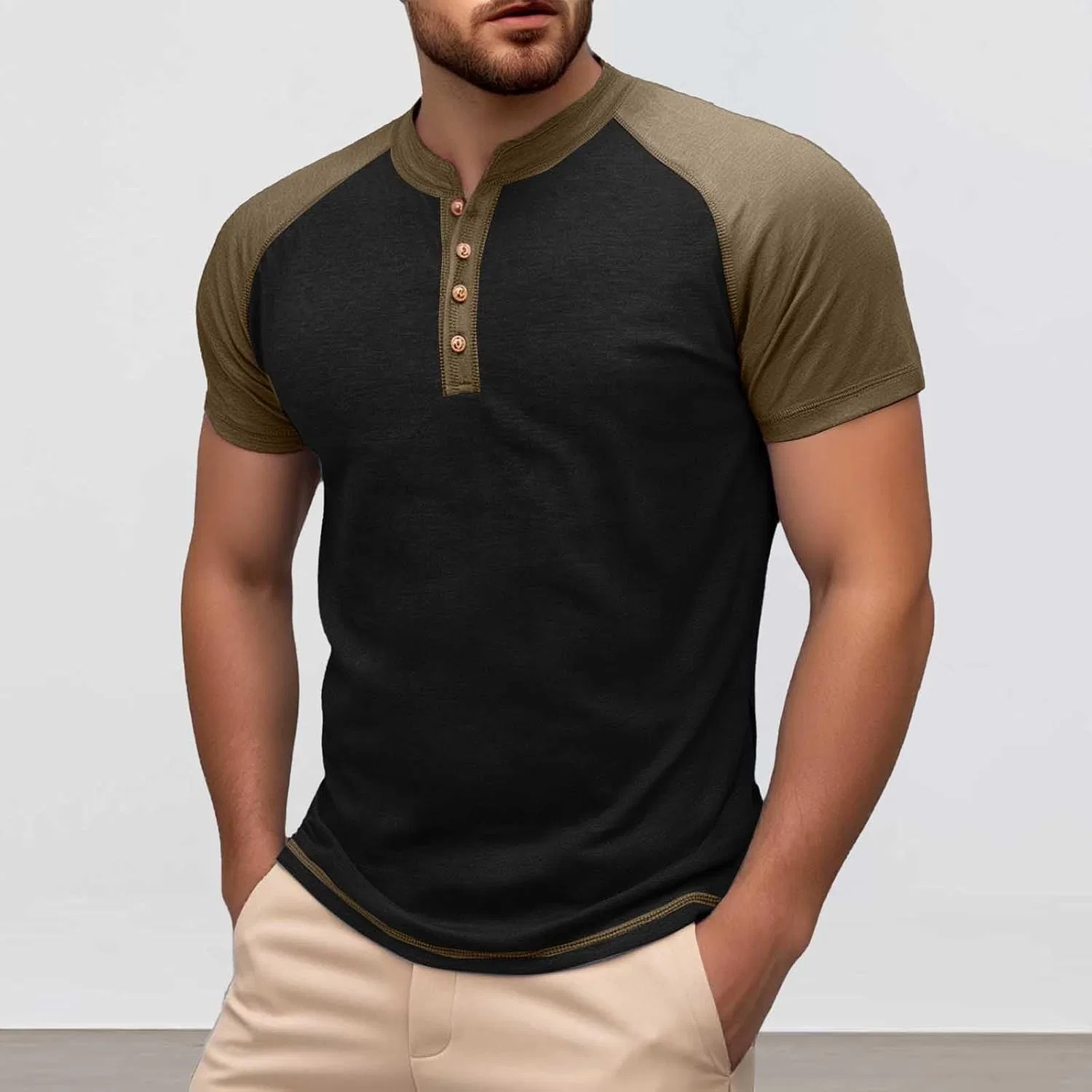 Мужская футболка классическая Regular Fit с круглым вырезом, Black — фото 2