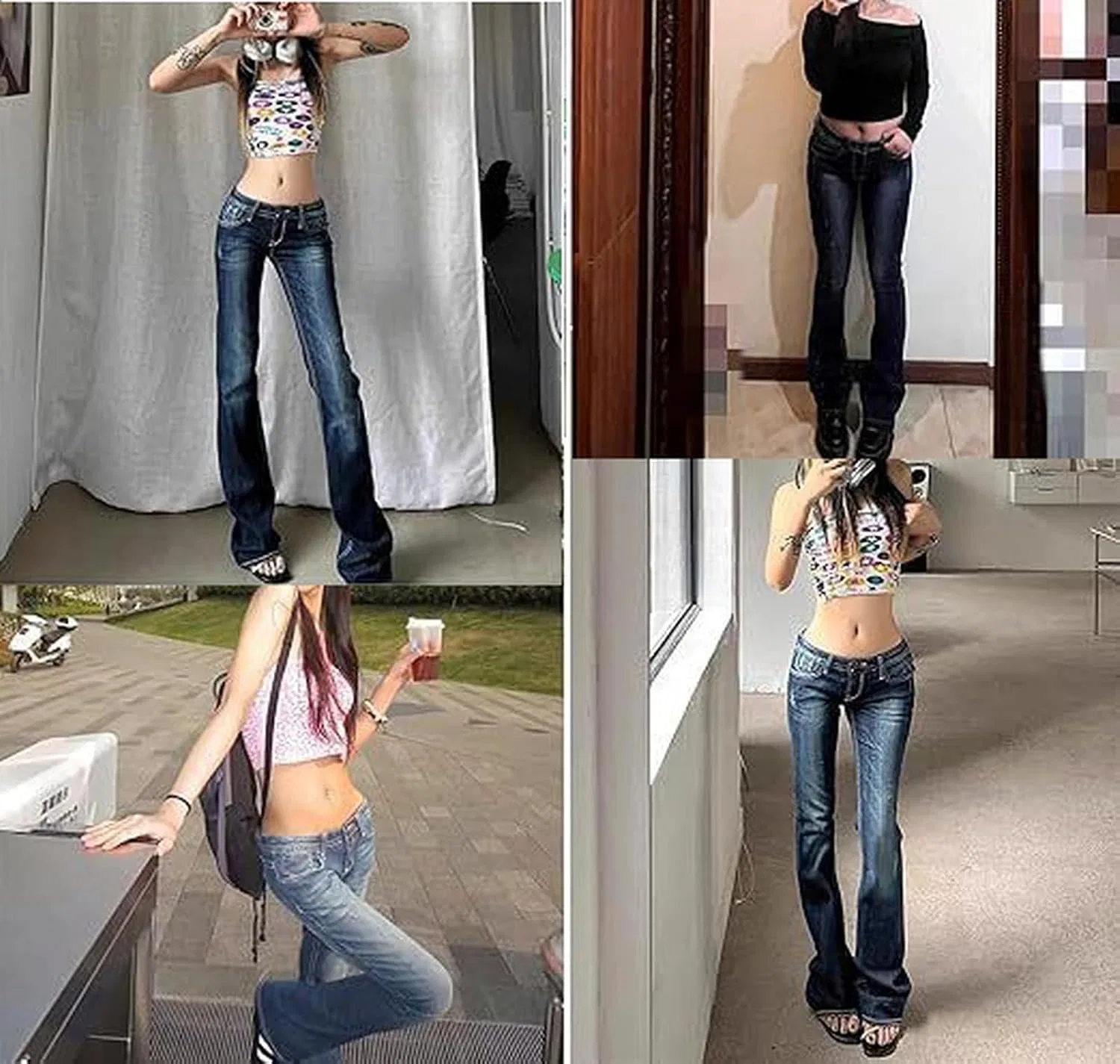 Женские джинсы клеш с заниженной талией, Y2K, Vintage Flare — фото 4