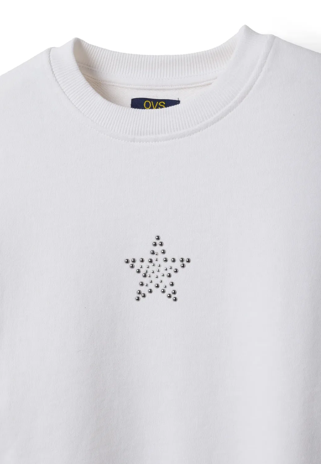 Толстовка оверсайз со звездами для девочек - толстовка Ovs, Optical White — фото 3