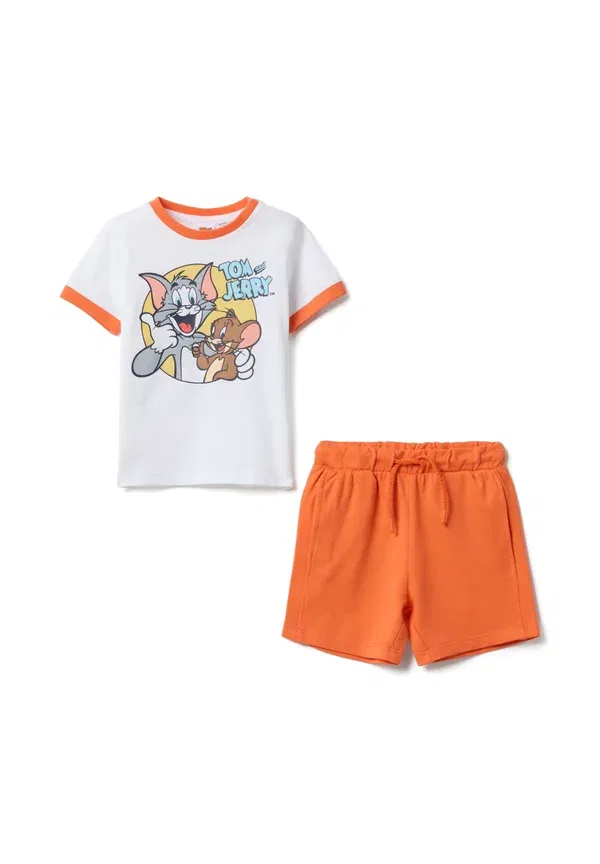 Костюм с принтом Tom and Jerry, Ovs, White, Orange, белый/оранжевый