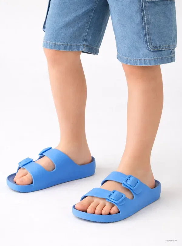 Сланцы на пряжке Pool slides Terranova, Dark Blue, темно-синий