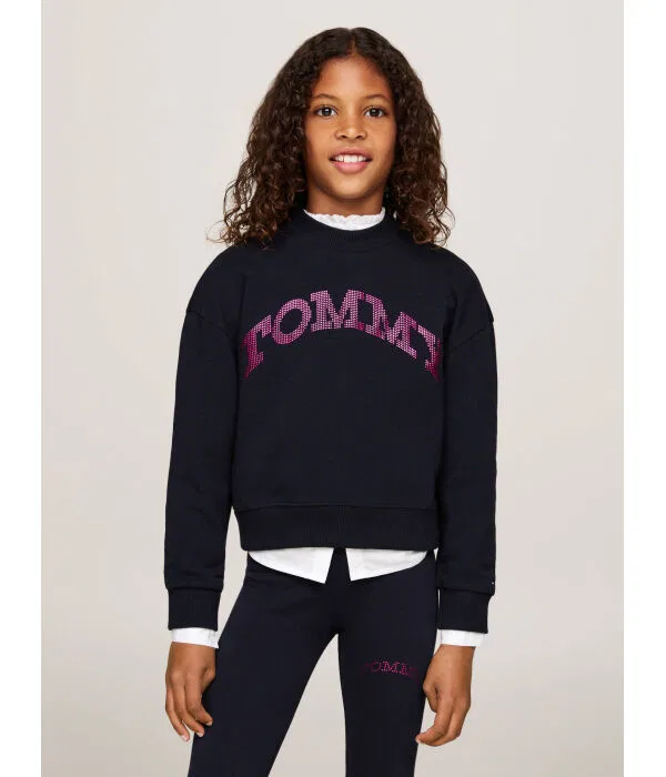 Детский пуловер с логотипом Tommy Hilfiger, Blu Marino