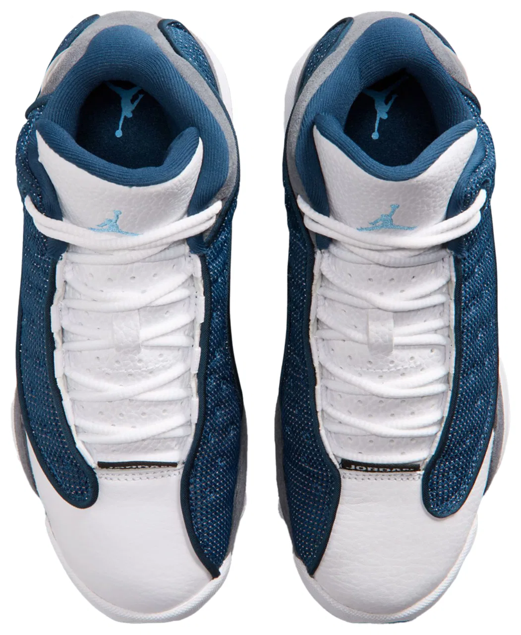 Детские баскетбольные кроссовки для мальчиков с кожаным верхом Jordan Retro 13 Jordan, University Blue/Grey/Navy — фото 4