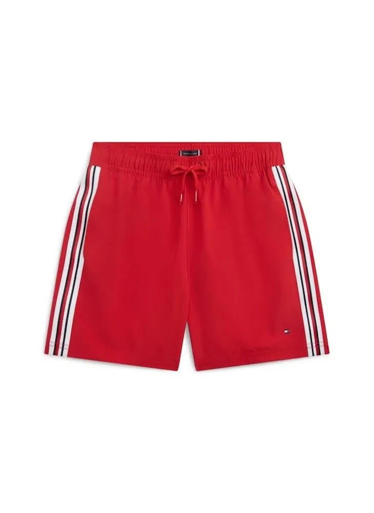 Шорты для плавания с глобальной полосой, средняя длина, Tommy Hilfiger, красный — фото 2
