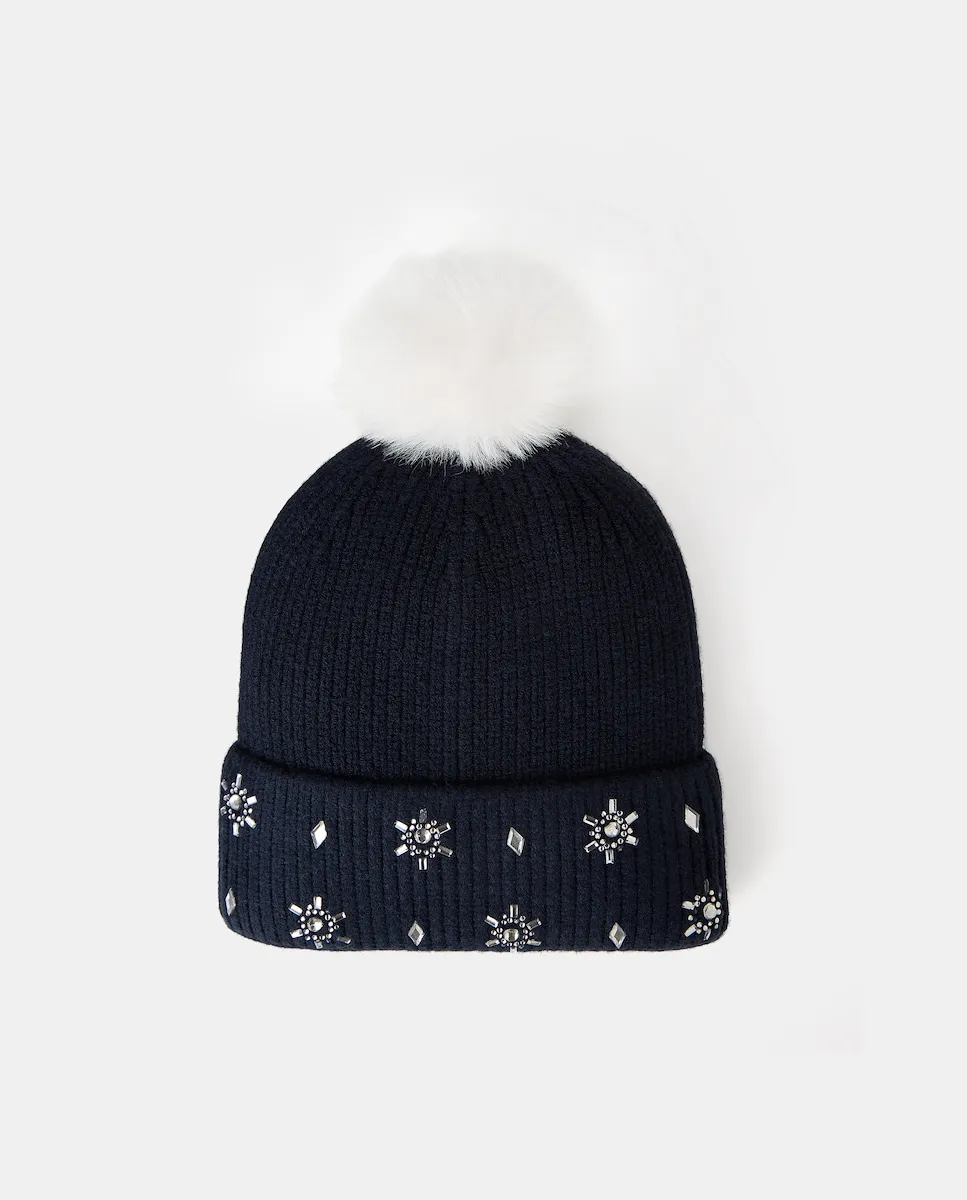 

Шапка с помпоном и жемчужинами для девочки Kids El Corte Inglés, синий