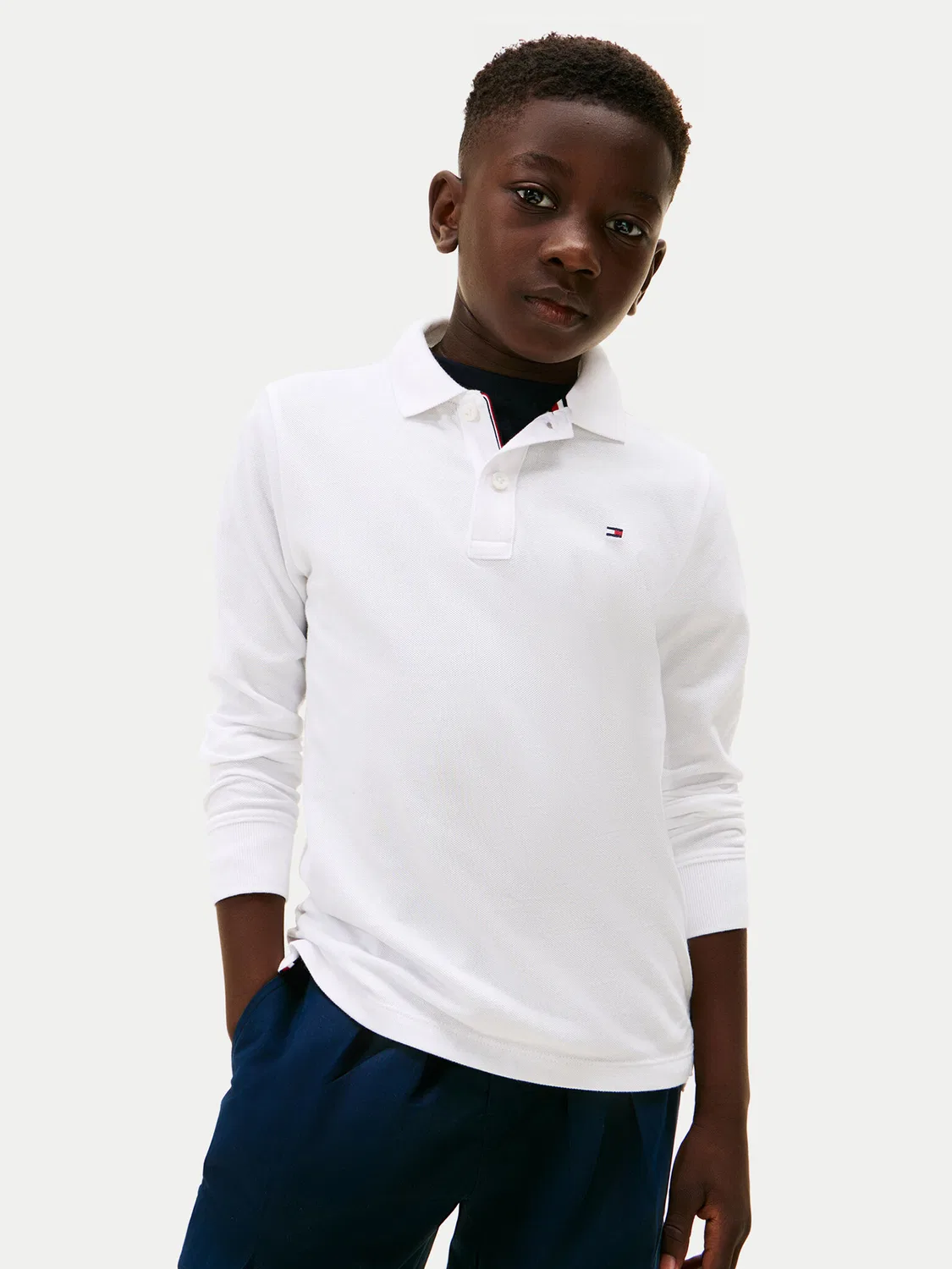 Поло стандартного кроя для мальчика Tommy Hilfiger, белый