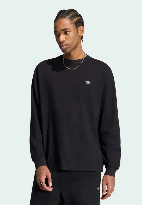 Футболка с длинным рукавом Trefoil essentials - топ с длинным рукавом Adidas Originals, черный