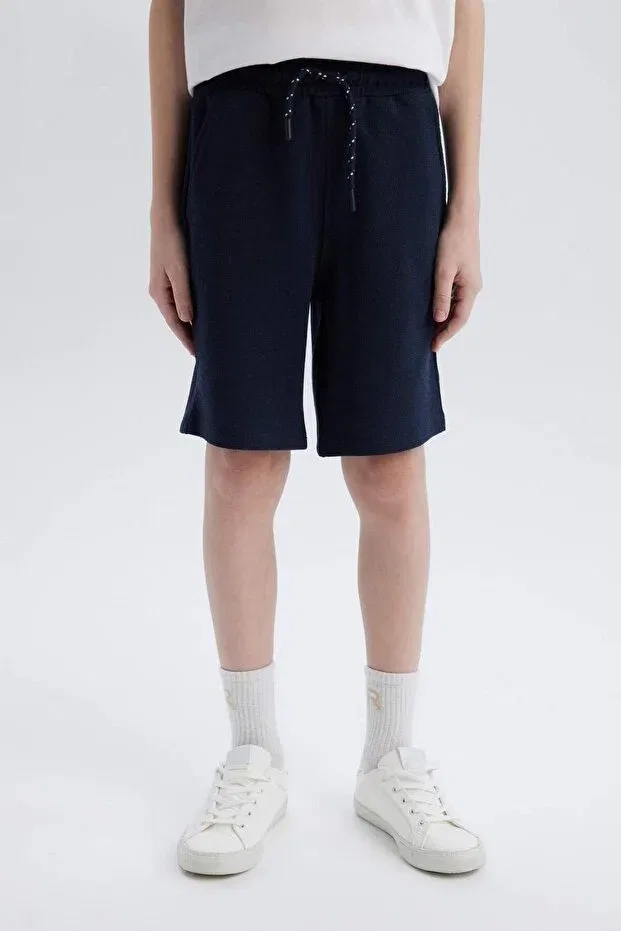 Детские шорты для мальчиков из пике Basics Defacto, Navy Blue-Nv135 — фото 4