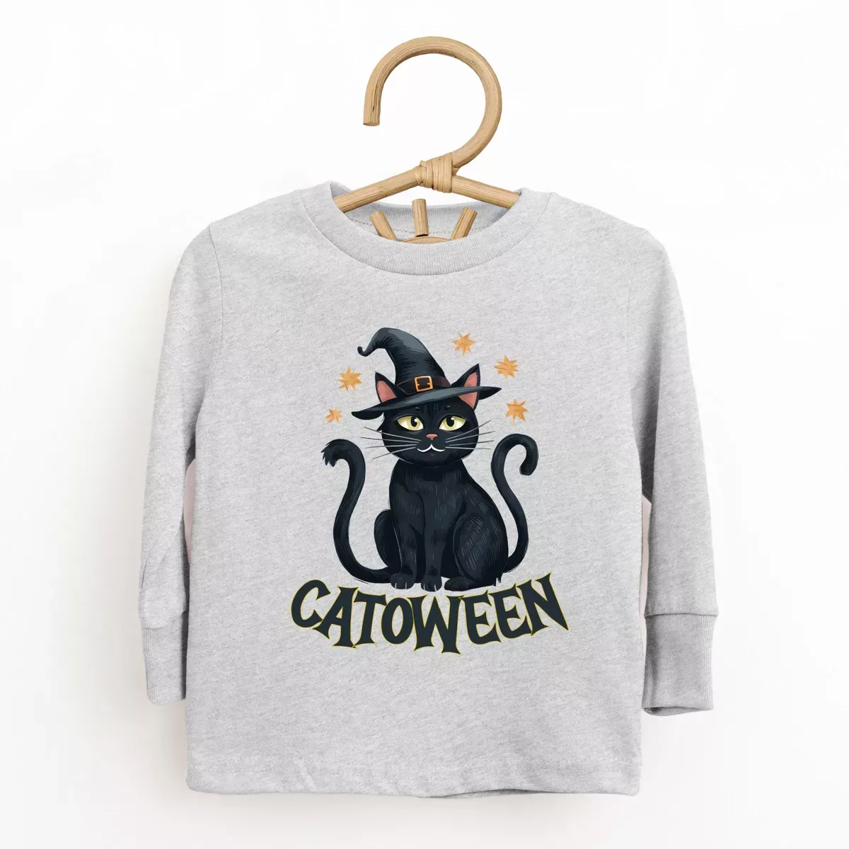 Детский лонгслив с принтом Catoween Cat The Juniper Shop, Kelly — фото 2