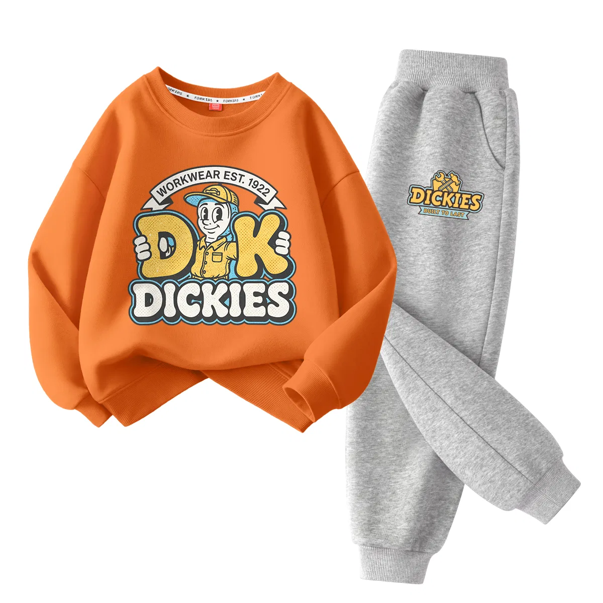 Детский спортивный комплект с принтом Skullcandy Orange+Skullcandy K Gray, Dickies