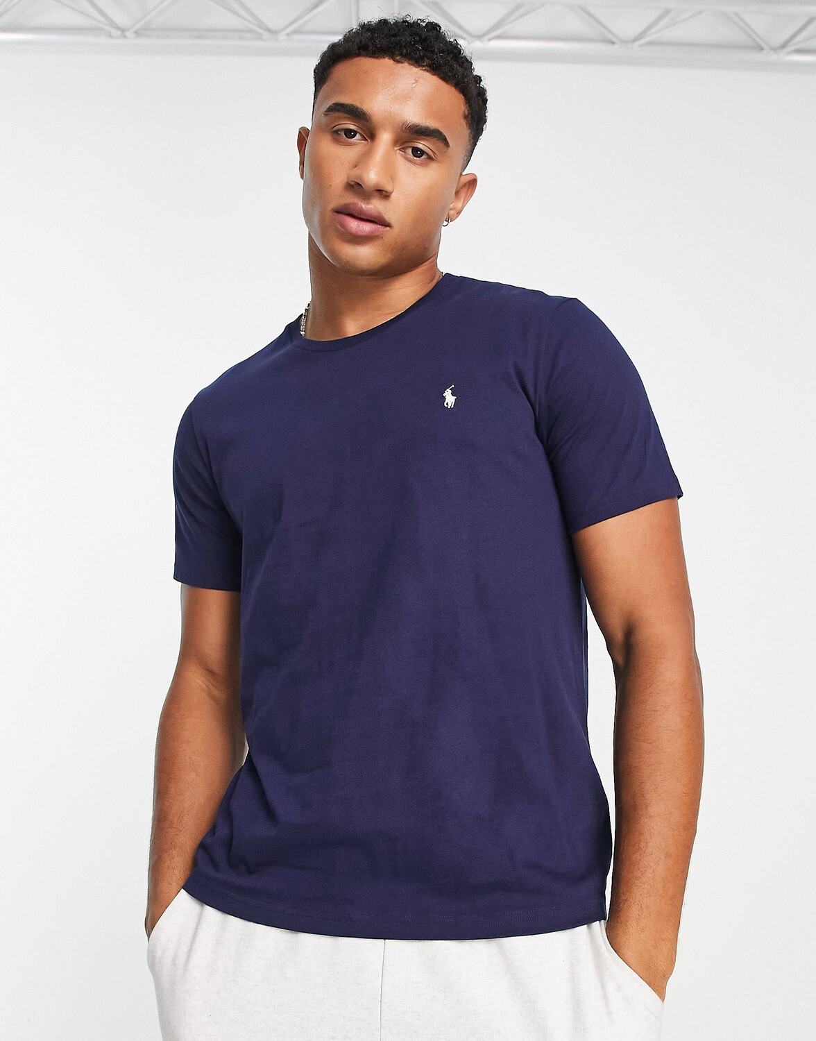 

Темно-синяя футболка для отдыха Polo Ralph Lauren с логотипом