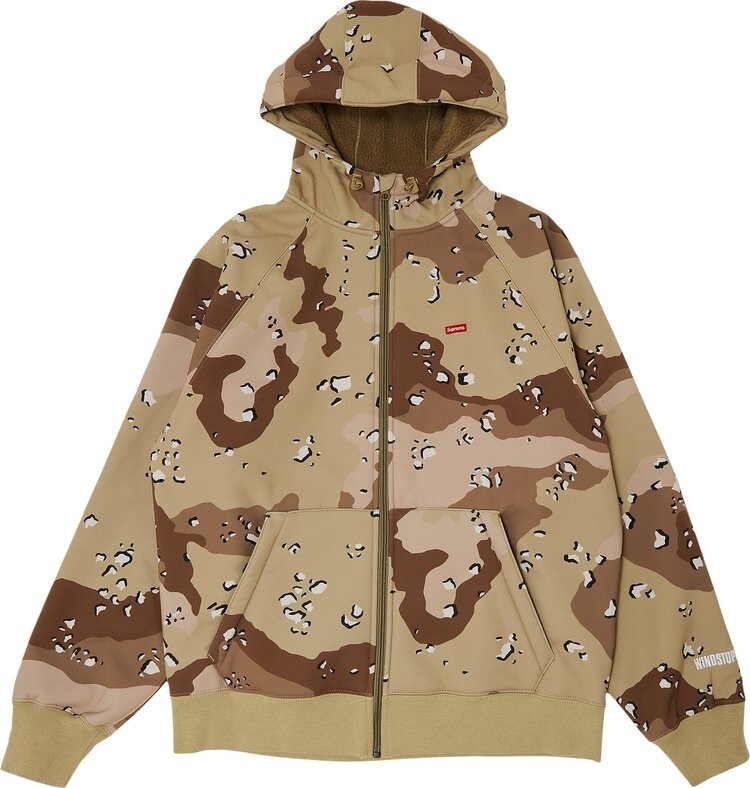 

Толстовка Supreme x WINDSTOPPER Zip Up Hooded Sweatshirt 'Chocolate Chip Camo', загар, Коричневый, Толстовка Supreme x WINDSTOPPER Zip Up Hooded Sweatshirt 'Chocolate Chip Camo', загар