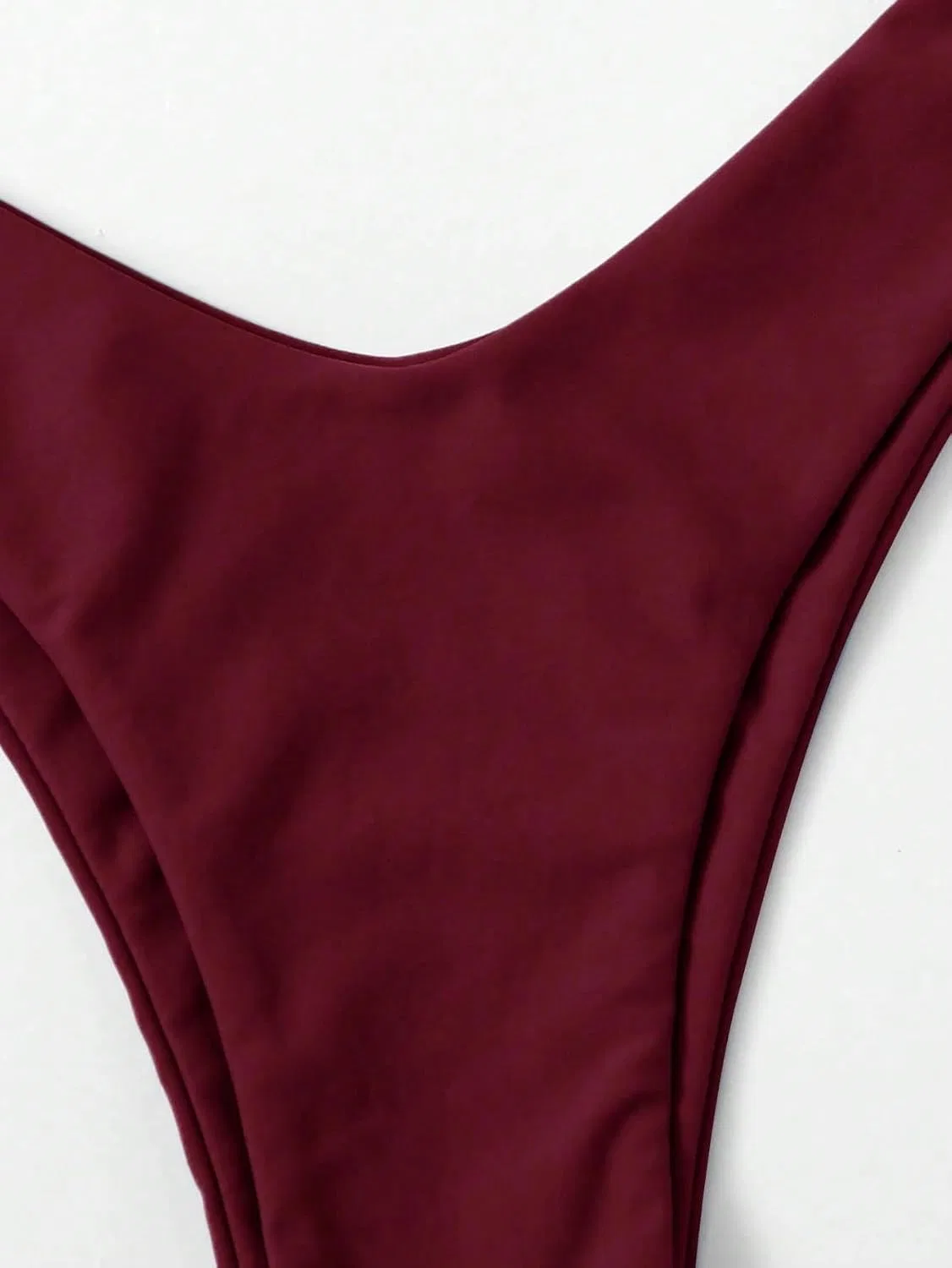 Женский бикини-сет с высокой талией High Waisted Twisted Front, Burgundy — фото 4