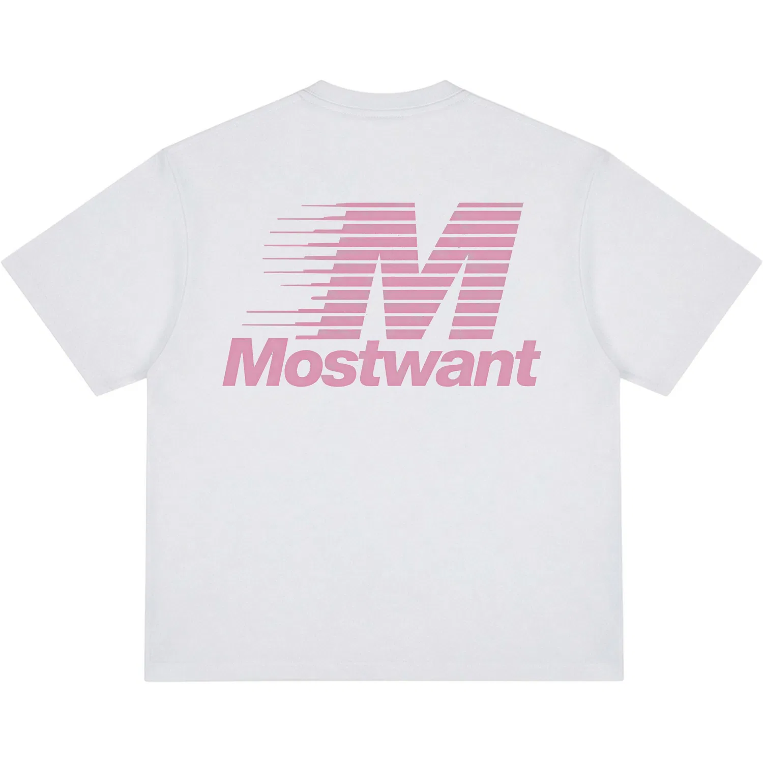 Детская футболка с принтом Unisex Crew Neck Moderate Heavyweight MostwantedLab, White with Pink Print
