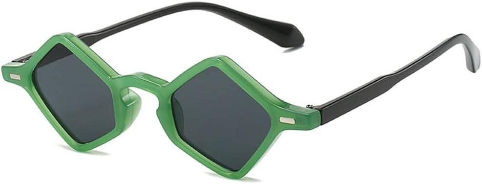 

Маленькие многоугольные солнцезащитные очки, модные, популярные женские, с прозрачными линзами, мужские, трендовые, с заклепками, солнцезащитные очки UV400 KTUCN, Green Grey