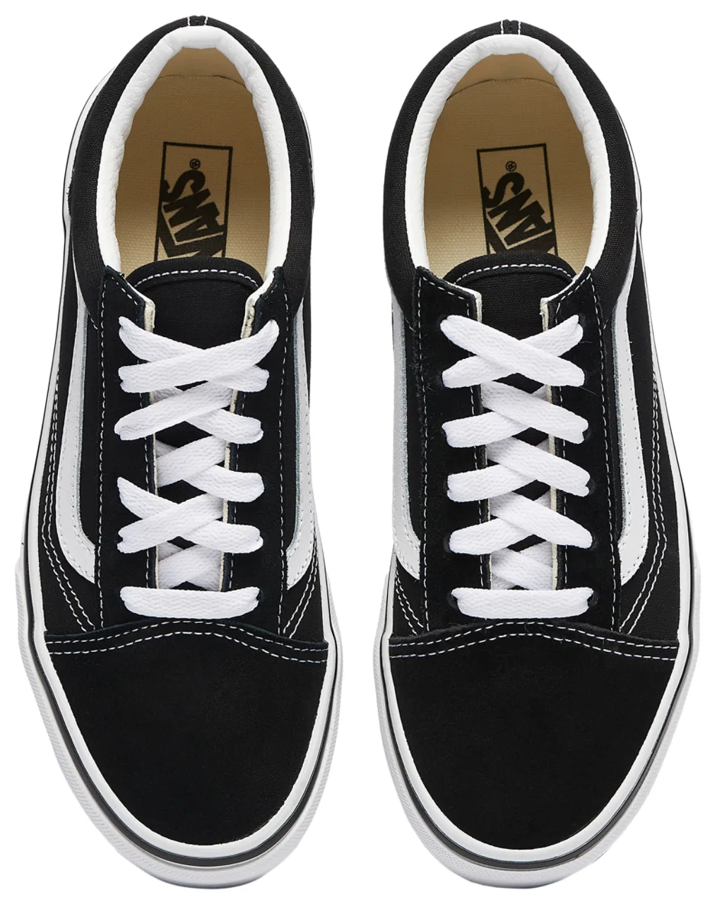 Кроссовки для мальчиков Old Skool Vans, белый/черный — фото 4