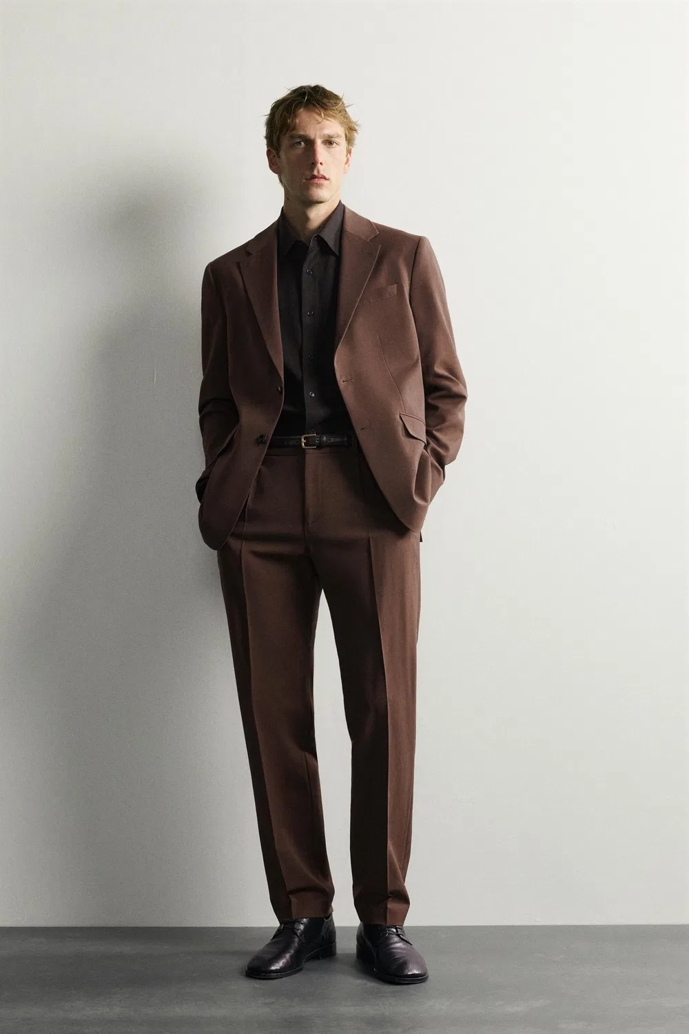 Брюки от костюма стандартного кроя ZARA, Brown