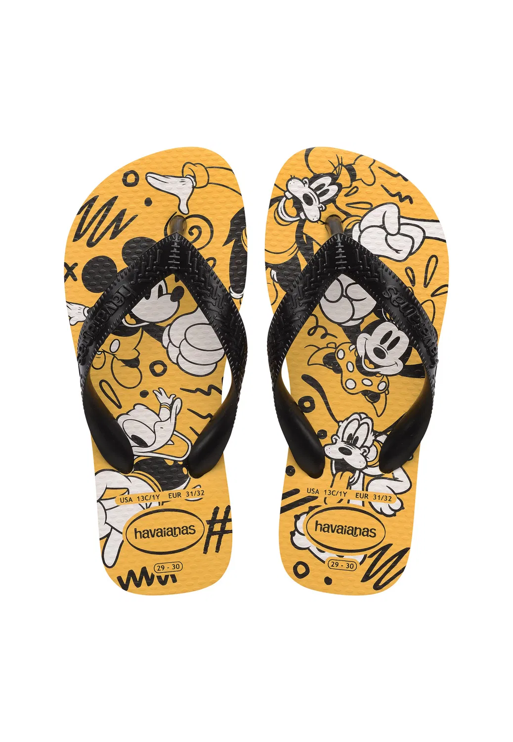 Сандалии Havaianas Disney желтого и черного цвета — фото 2
