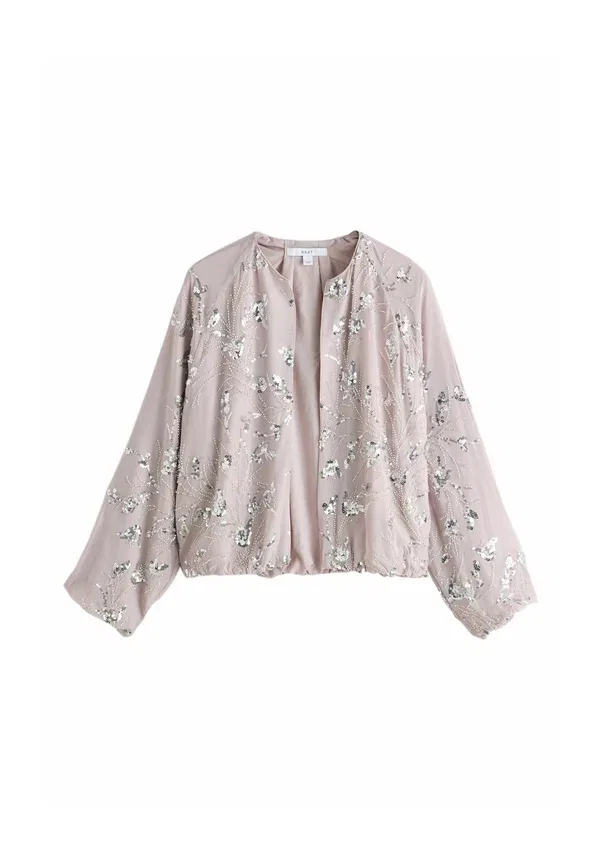 Бомбер с пайетками bomber jacket Next, серебряный