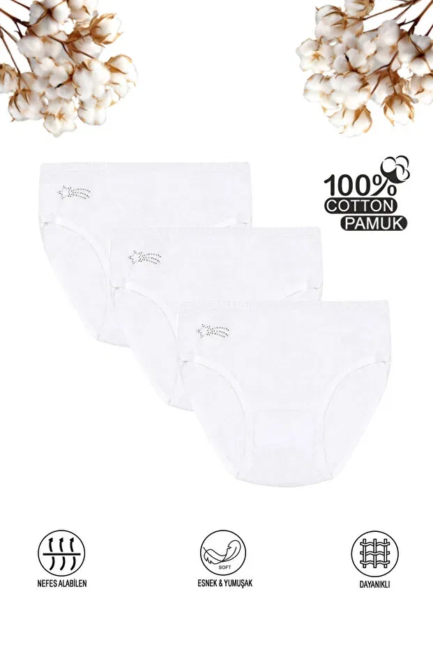 Детские трусы для девочек хлопковые 3 шт Özkan Underwear, White