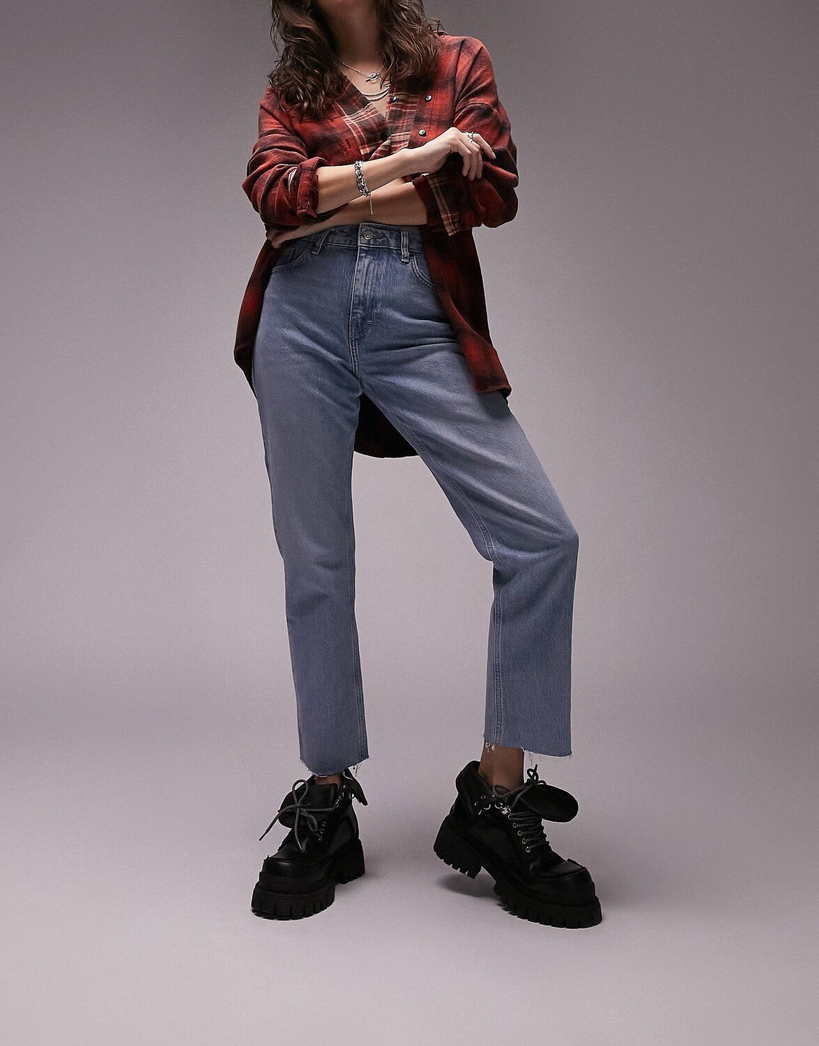 

Белые джинсы прямого кроя Topshop