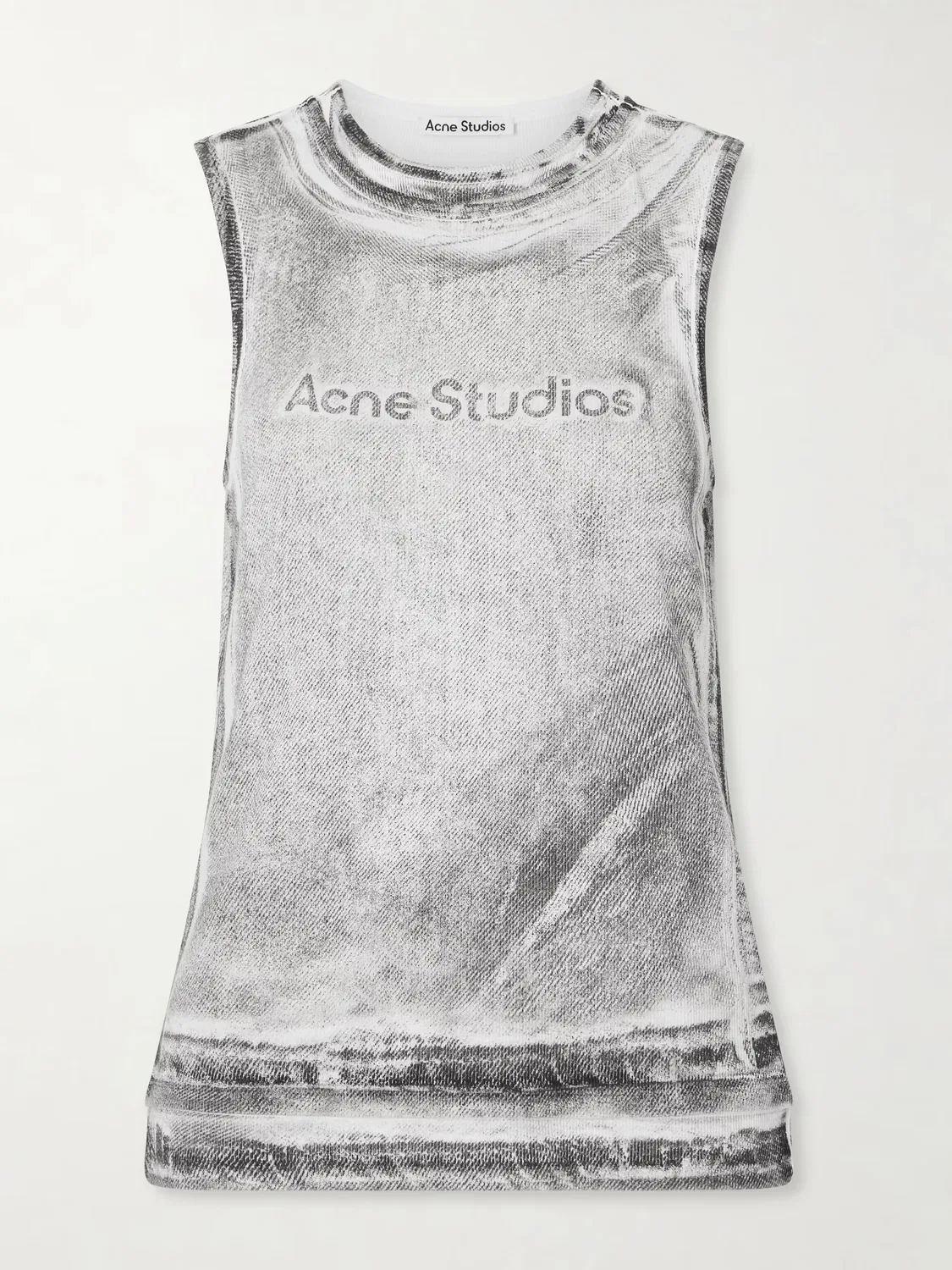Топ Elgie из хлопковой смеси с принтом Acne Studios, серый