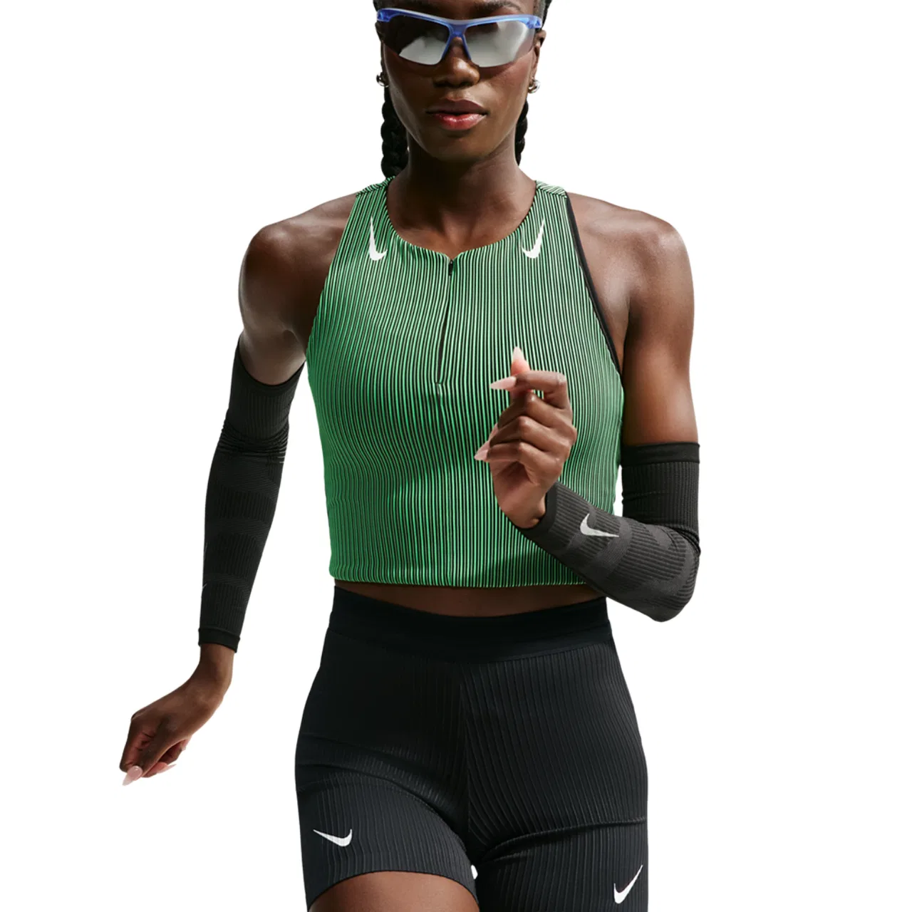 Женские беговые шорты-тайтсы с облегающей посадкой Dri-FIT Aeroswift Tight Short Nike, черный/белый