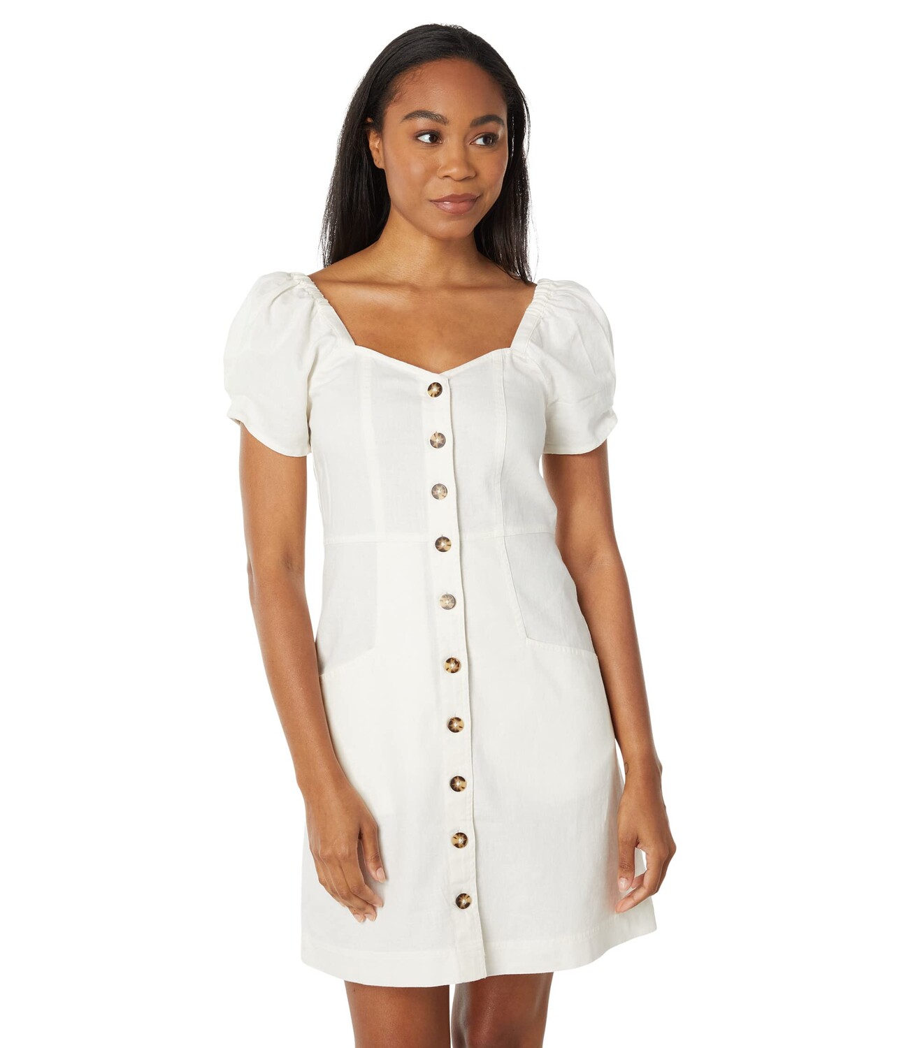 

Платье Madewell, Linen-Cotton Puff-Sleeve Mini Dress