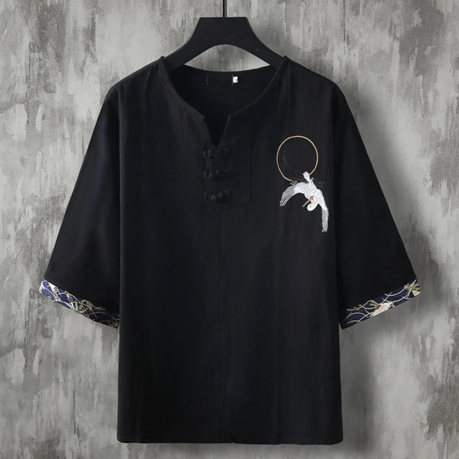 Мужская футболка с принтом Henley, Black — фото 2