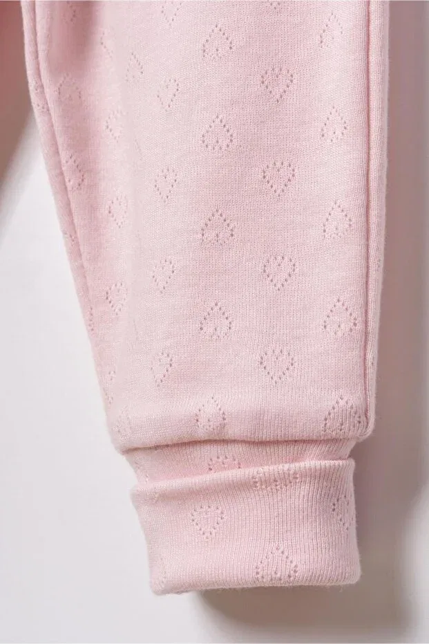 Детский комплект из футера с принтом Babycosy Organic Wear, Pink — фото 3
