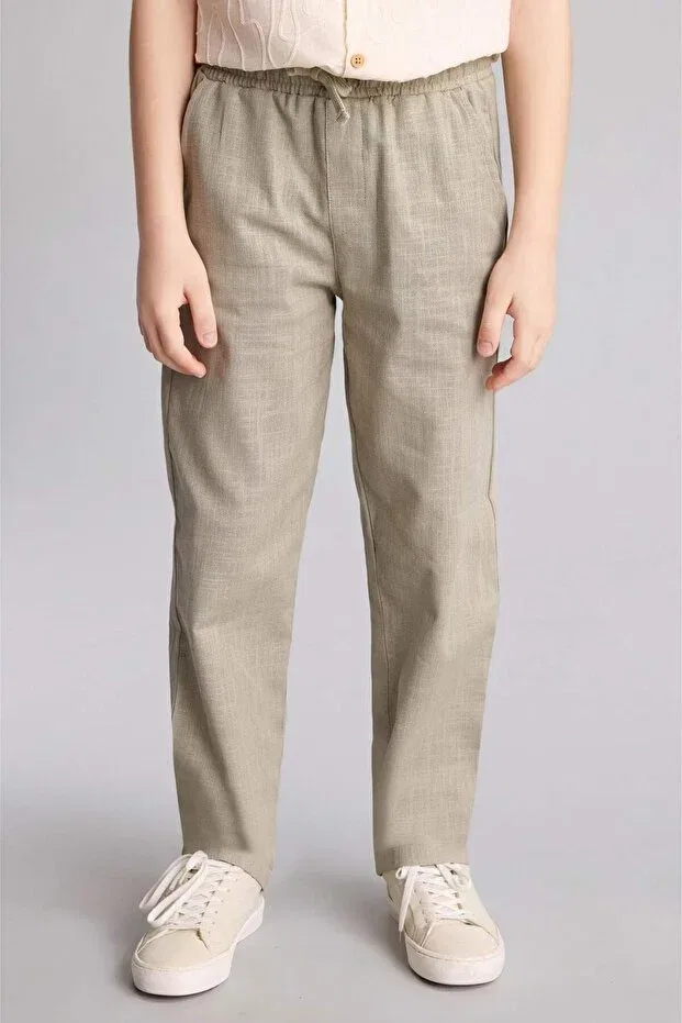 Детские брюки для мальчиков хлопковые Regular Fit Defacto, Khaki — фото 2