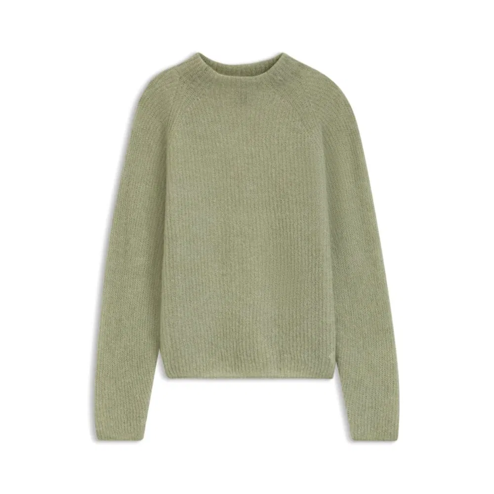 Женский свитер с высоким воротом из смеси альпаки и шерсти BOSS, Light Green