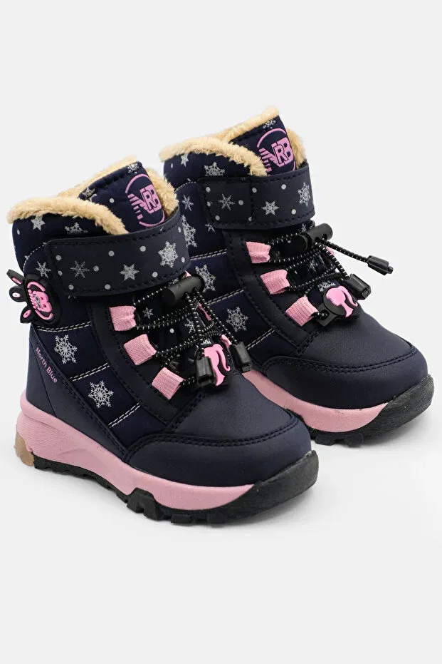 Детские ботинки для девочек с подсветкой Ayakkabı City, Navy Blue Pink — фото 3