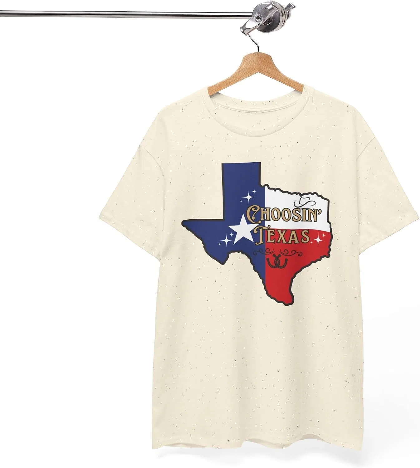 Женская футболка с принтом Choosin' Texas State Ella Cowgirl Rodeo Country Music Two Stepping Riley, натуральный — фото 2