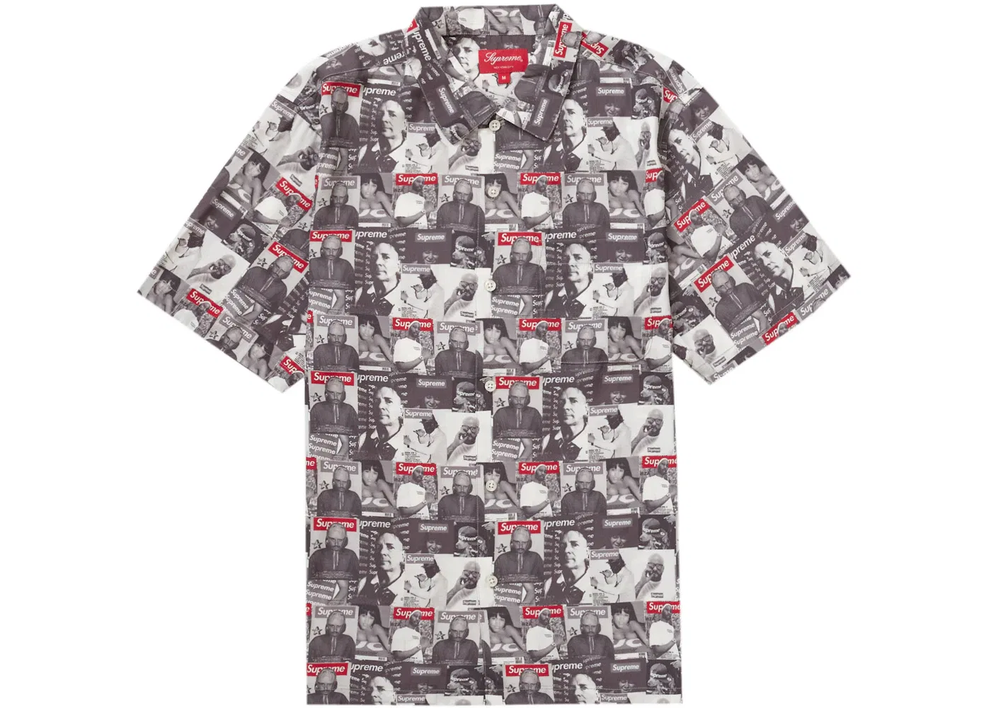 Мужская рубашка с принтом Supreme Magazine Shirt, Grey
