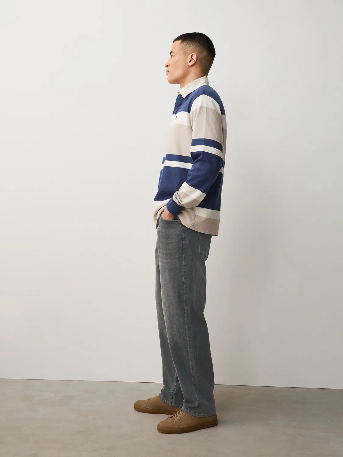 Джинсы прямого кроя Relaxed Fit Classic Stretch Next, светло-серый — фото 3