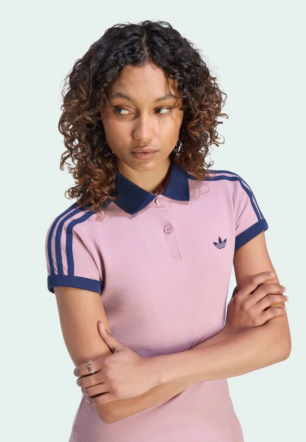 Рубашка поло Adidas Originals, Magic Mauve Night Indigo — фото 3