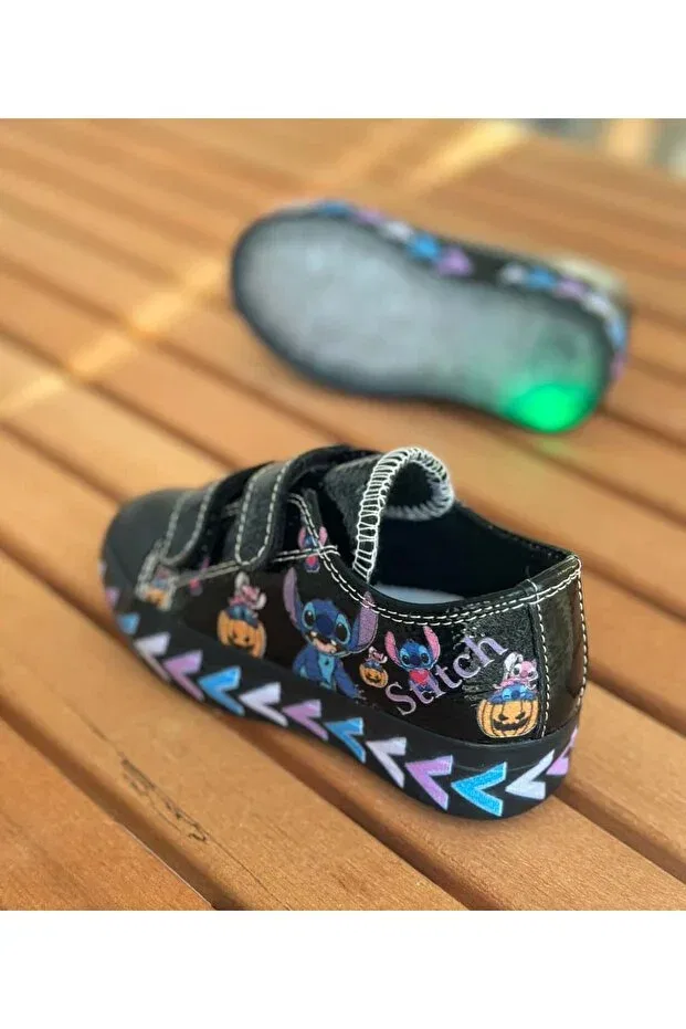 Детские туфли для девочек с коротким каблуком Surpie Shoes, Black — фото 3