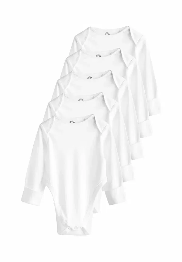 Комплект из 5 футболок с длинным рукавом Long sleeve 5 pack Next, белый